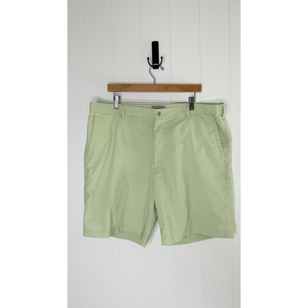 Peter Millar Seersucker Golf Shorts Mens 40 Green Stripe 9" Inseam Highlander